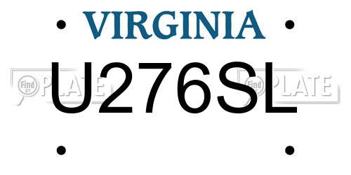 U276SL Virginia License Plate