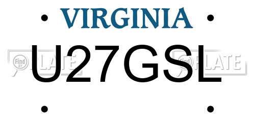 U27GSL Virginia License Plate
