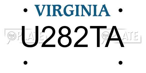 U282TA Virginia License Plate
