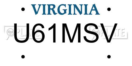 U61MSV Virginia License Plate
