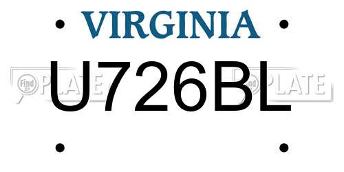 U726BL Virginia License Plate
