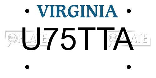 U75TTA Virginia License Plate
