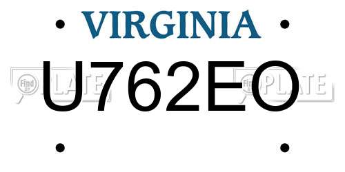 U762EO Virginia License Plate