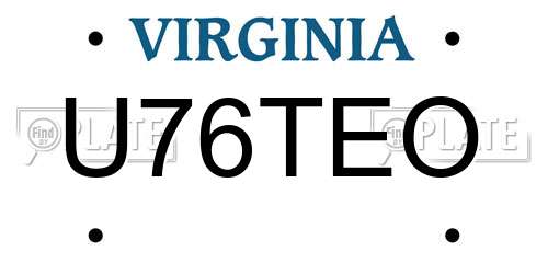 U76TEO Virginia License Plate
