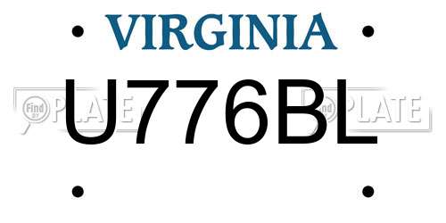 U776BL Virginia License Plate