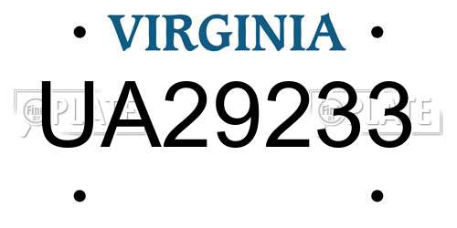 UA29233 Virginia License Plate