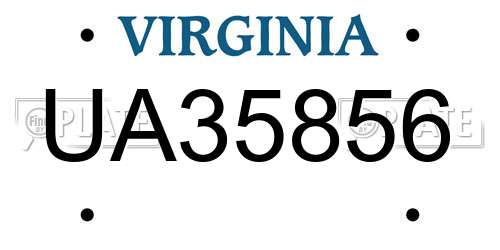 UA35856 Virginia License Plate
