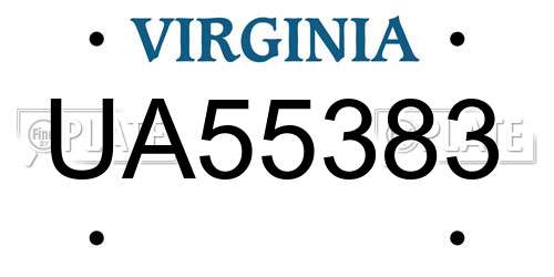 UA55383 Virginia License Plate