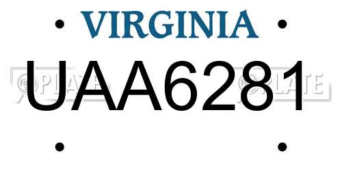 UAA6281 Virginia License Plate