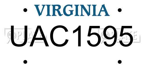 UAC1595 Virginia License Plate