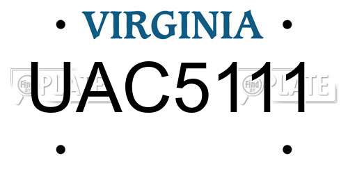 UAC5111 Virginia License Plate