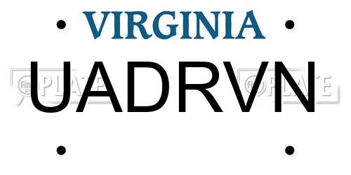 UADRVN Virginia License Plate