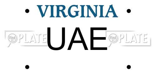 UAE Virginia License Plate