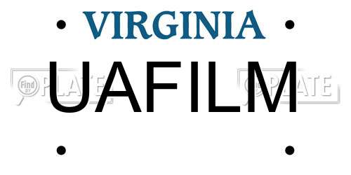 UAFILM Virginia License Plate