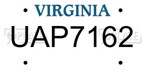 UAP7162 Virginia License Plate