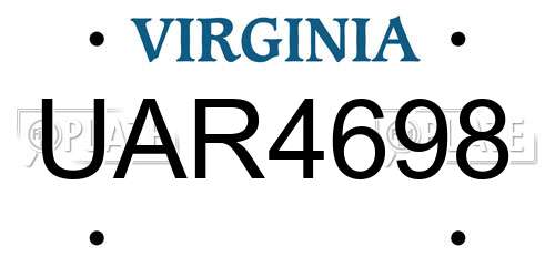 UAR4698 Virginia License Plate