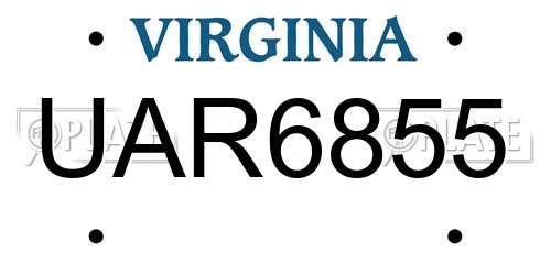 UAR6855 Virginia License Plate