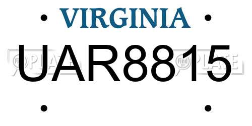 UAR8815 Virginia License Plate