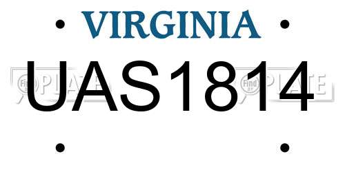 UAS1814 Virginia License Plate