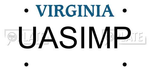 UASIMP Virginia License Plate