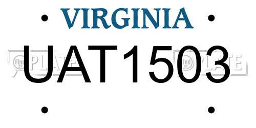 UAT1503 Virginia License Plate