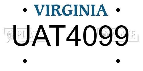 UAT4099 Virginia License Plate