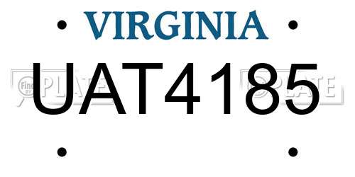 UAT4185 Virginia License Plate