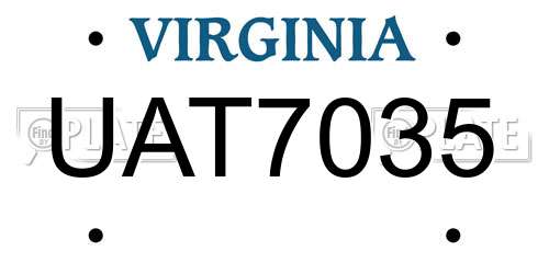 UAT7035 Virginia License Plate