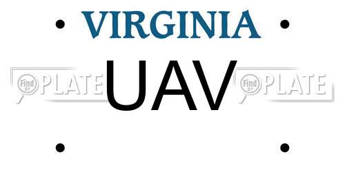UAV Virginia License Plate