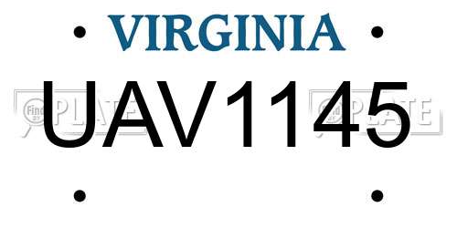 UAV1145 Virginia License Plate