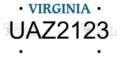 UAZ2123 Virginia License Plate