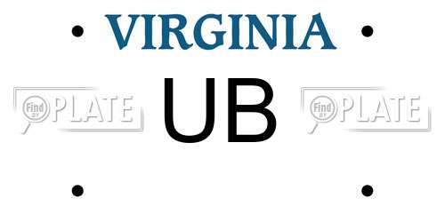 UB Virginia License Plate