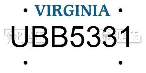 UBB5331 Virginia License Plate