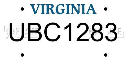 UBC1283 Virginia License Plate