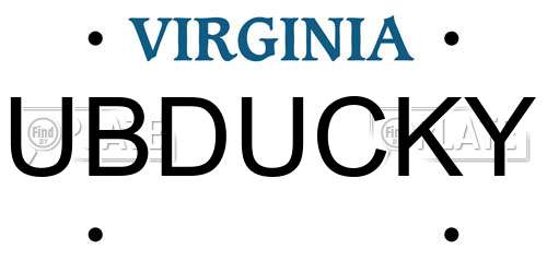 UBDUCKY Virginia License Plate