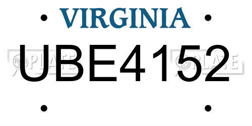 UBE4152 Virginia License Plate