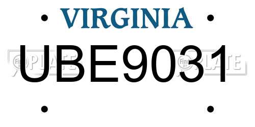 UBE9031 Virginia License Plate