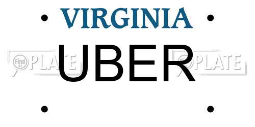 UBER Virginia License Plate