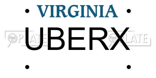 UBERX Virginia License Plate