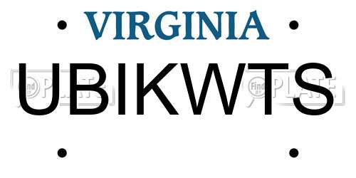 UBIKWTS Virginia License Plate