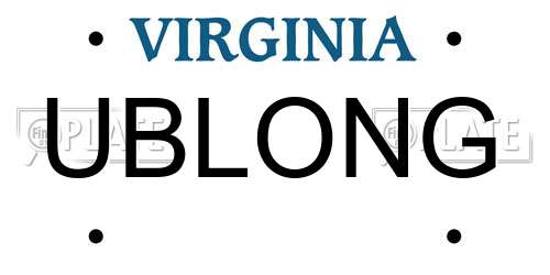 UBLONG Virginia License Plate