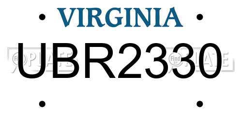 UBR2330 Virginia License Plate