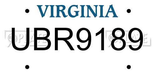 UBR9189 Virginia License Plate