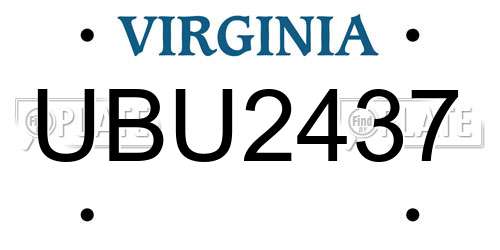 UBU2437 Virginia License Plate
