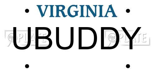 UBUDDY Virginia License Plate