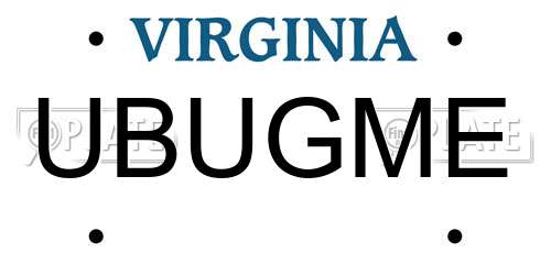 UBUGME Virginia License Plate