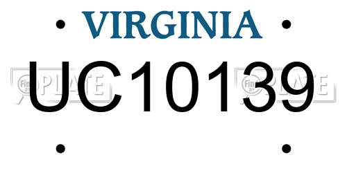 UC10139 Virginia License Plate