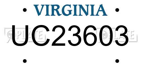 UC23603 Virginia License Plate