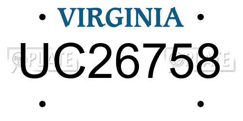 UC26758 Virginia License Plate