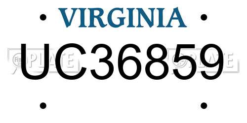 UC36859 Virginia License Plate